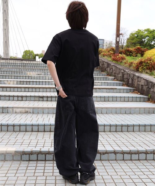 「FFEIN」 半袖Tシャツ SMALL ネイビー メンズ_画像4