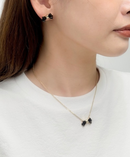LANVIN en Bleu ネックレス リボンモチーフネックレス レディース