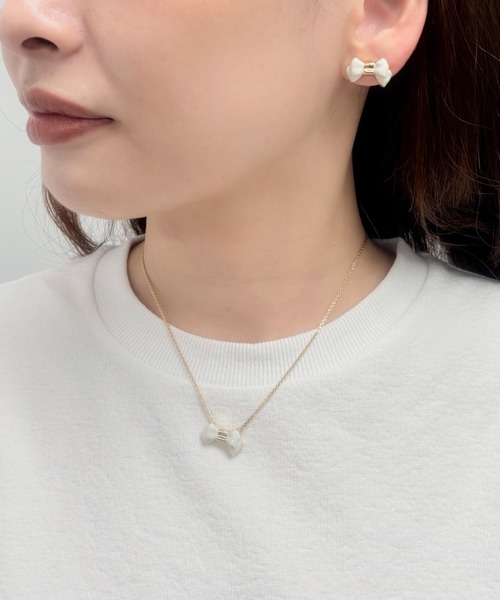 LANVIN en Bleu ネックレス リボンモチーフネックレス レディース
