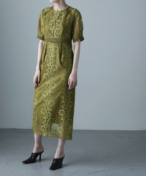 「etoll.」 半袖ワンピース L ブルー レディース_画像3