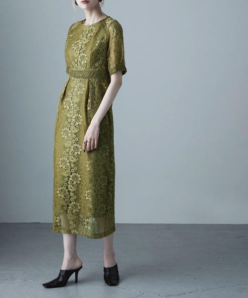 「etoll.」 半袖ワンピース L ブルー レディース_画像6