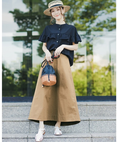 「haco!」 フレアスカート MEDIUM ネイビー レディース_画像2