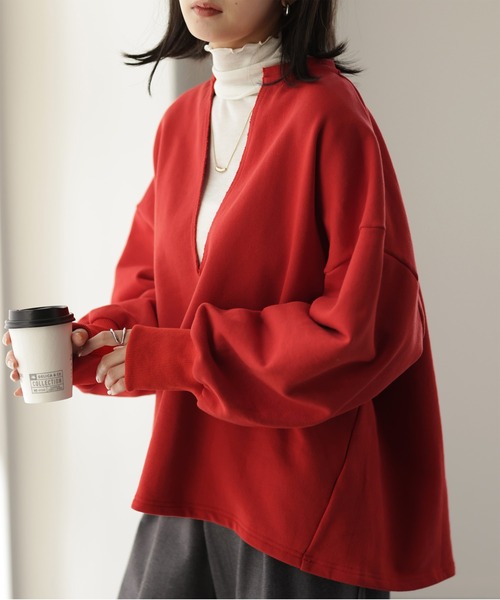 「HUG.U」 スウェットカットソー FREE ダークグレー レディース_画像2