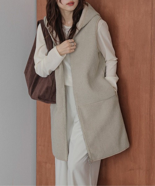 ベスト ジレ リバーシブル フーディージレ レディース : ZOZOTOWN