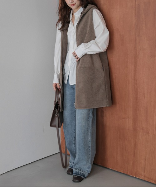 ベスト ジレ リバーシブル フーディージレ レディース : ZOZOTOWN