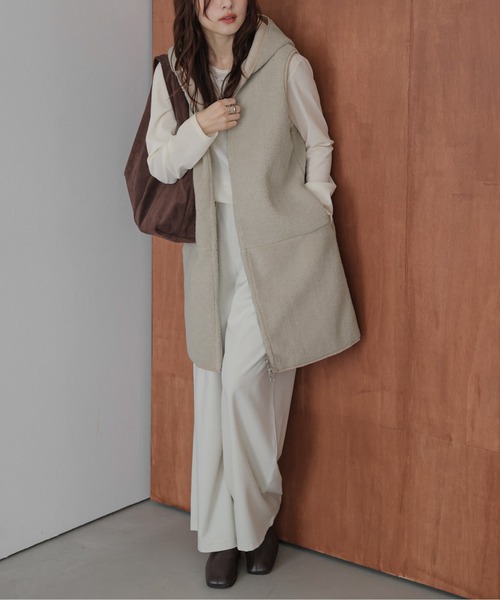 ベスト ジレ リバーシブル フーディージレ レディース : ZOZOTOWN