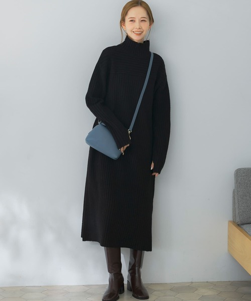 URBAN RESEARCH ROSSO WOMEN」 ニットワンピース FREE ブラック