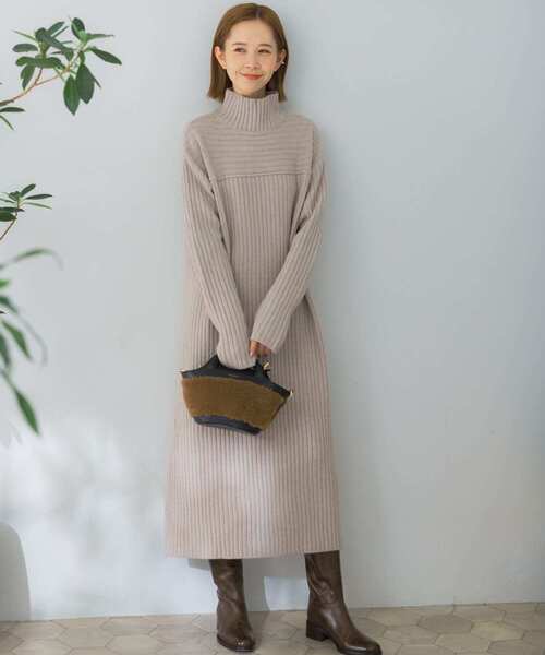 URBAN RESEARCH ROSSO WOMEN」 ニットワンピース FREE ブラック