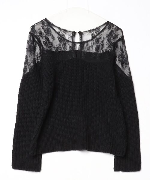 「DaTuRa」 レース長袖ニット FREE ブラック レディース_画像2