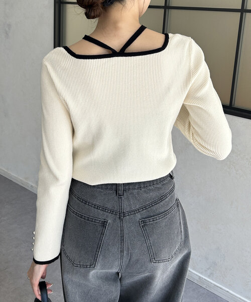 「Thevon」 長袖ニット FREE チャコールグレー レディース_画像5