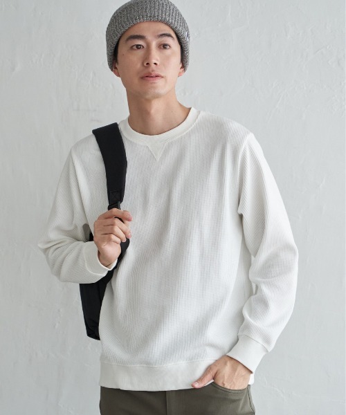 ikka（イッカ） tシャツ モールワッフルクルーネック メンズ
