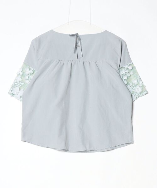 「flower」 半袖ブラウス - グリーン レディース_画像2