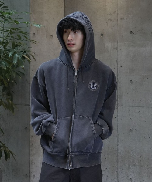 BEN DAVIS デニム調パーカー フード付き BEN DAVIS（ベンデイビス） パーカー 「BEN DAVIS/ベンデイビス