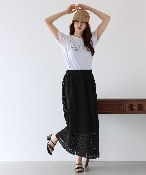 「BLUEEAST」 ニットスカート MEDIUM ベージュ レディース_画像3