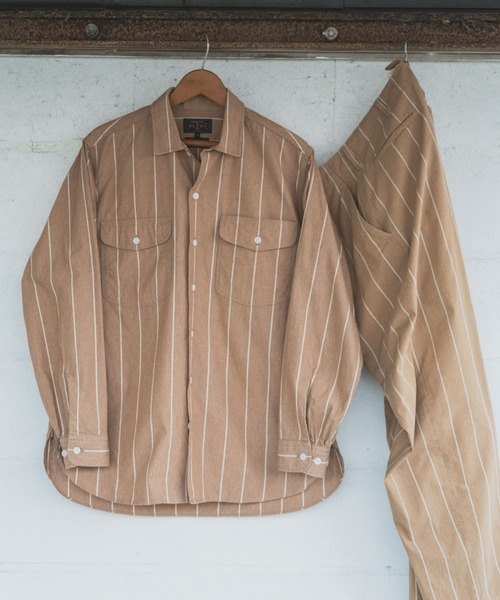 シャツ Multi Pocket WORK Wide Stripe メンズの画像