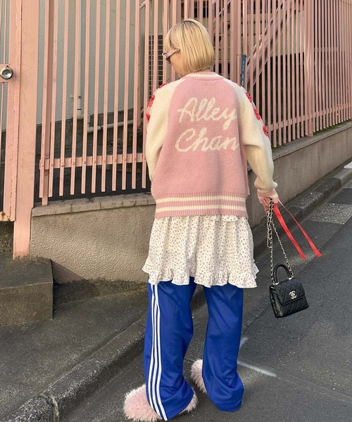 Alley Tokyo ニット セーター 袖リボンALLEYニットスタジャン