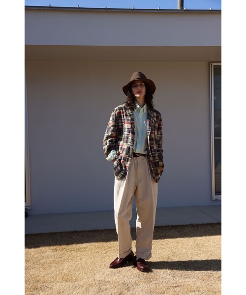 コート ジャケット 3B Box-fit Patchwork Madras メンズの画像