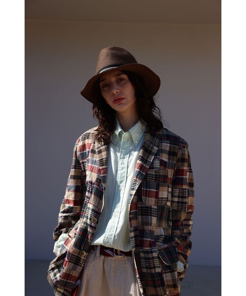 コート ジャケット 3B Box-fit Patchwork Madras メンズの画像