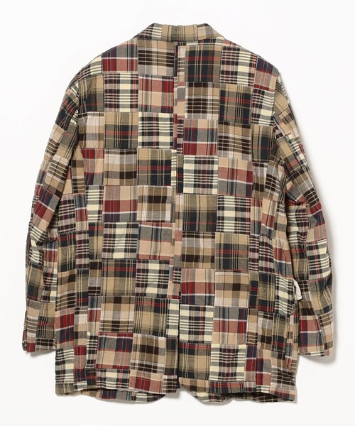 コート ジャケット 3B Box-fit Patchwork Madras メンズの画像
