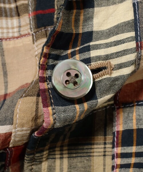 コート ジャケット 3B Box-fit Patchwork Madras メンズの画像