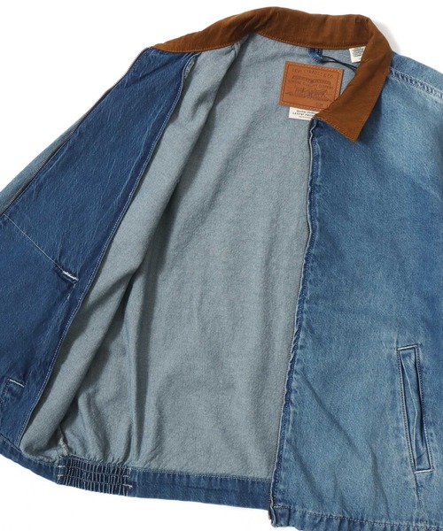 【珍品】LEVI'S デニムレザー切り替えブルゾン Levi's（リーバイス） デニムジャケット gジャン メンズ レディース