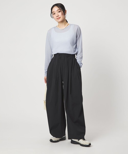 ワイドパンツ パンツ 「WEB限定」「at ease」2WAY ワイド パンツ 撥水 UVカット レディースの画像