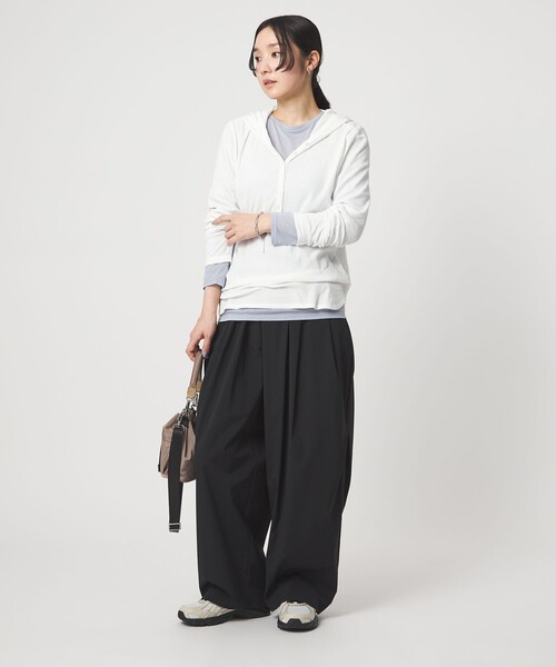 ワイドパンツ パンツ 「WEB限定」「at ease」2WAY ワイド パンツ 撥水 UVカット レディースの画像
