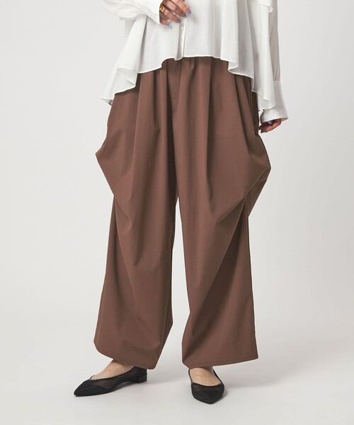 ワイドパンツ パンツ 「WEB限定」「at ease」2WAY ワイド パンツ 撥水 UVカット レディースの画像