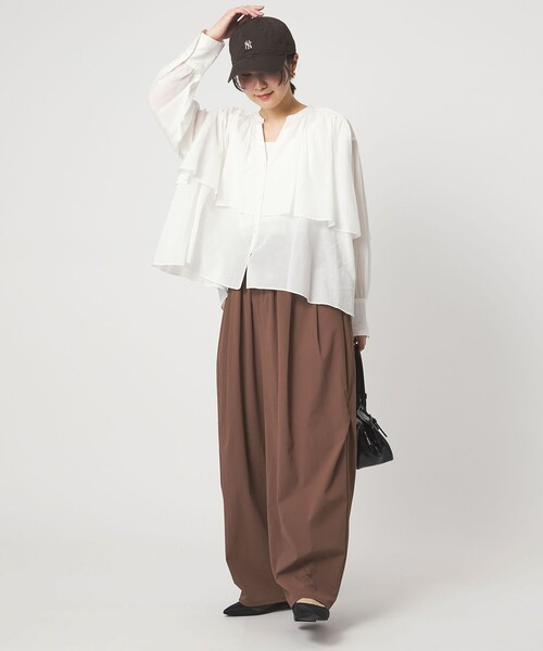 ワイドパンツ パンツ 「WEB限定」「at ease」2WAY ワイド パンツ 撥水 UVカット レディースの画像