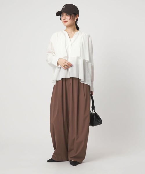 ワイドパンツ パンツ 「WEB限定」「at ease」2WAY ワイド パンツ 撥水 UVカット レディースの画像