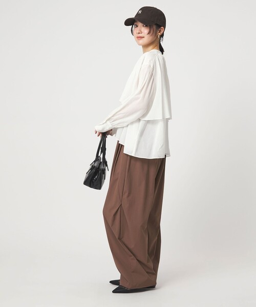 ワイドパンツ パンツ 「WEB限定」「at ease」2WAY ワイド パンツ 撥水 UVカット レディースの画像