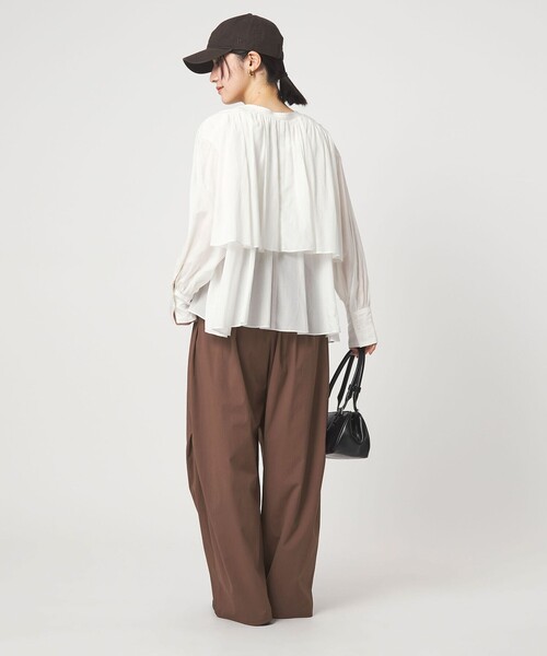 ワイドパンツ パンツ 「WEB限定」「at ease」2WAY ワイド パンツ 撥水 UVカット レディースの画像