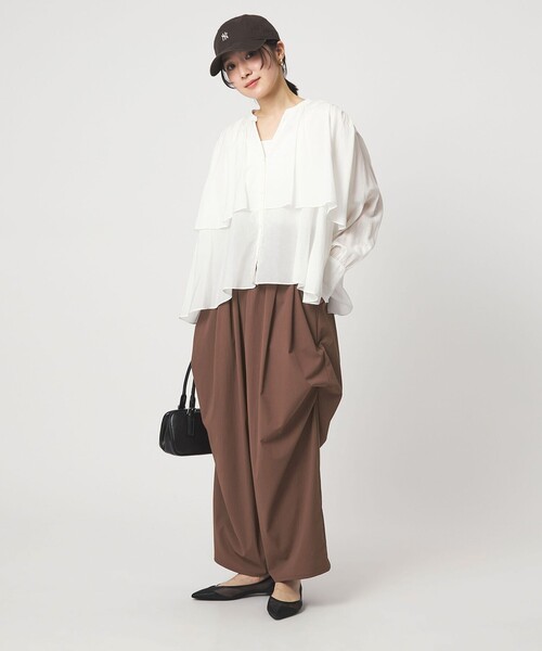 ワイドパンツ パンツ 「WEB限定」「at ease」2WAY ワイド パンツ 撥水 UVカット レディースの画像