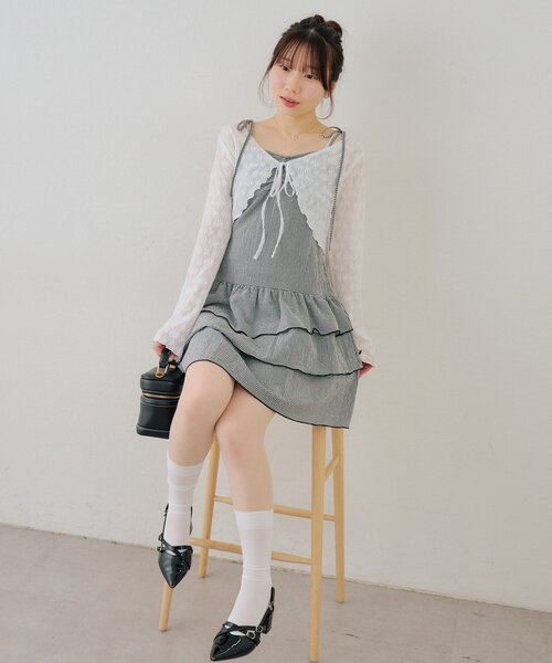 チャコ★未使用★Ralph Lauren★総レースチュニック★カバーアップ continuer de NICE CLAUP ワンピース レースボレロ×キャミチュニック