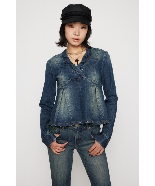 LAGUA GEM（ラグアジェム） チュニック EYELET POINT DENIM チュニック 