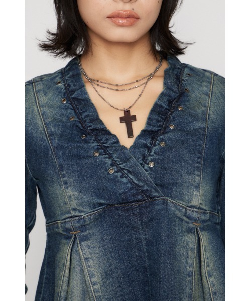 LAGUA GEM（ラグアジェム） チュニック EYELET POINT DENIM チュニック 