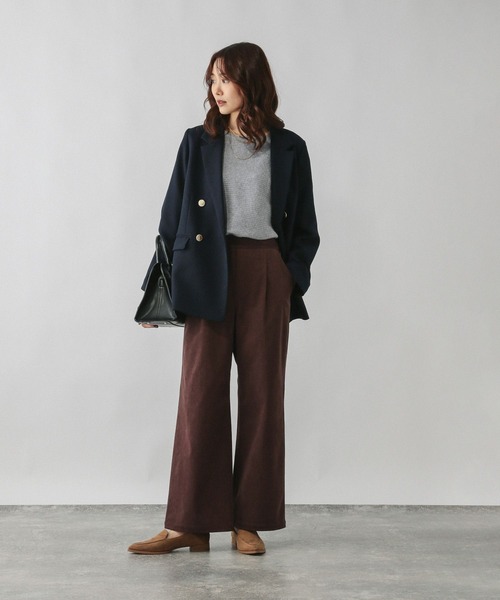 「GLOBAL WORK」 長袖ニット LARGE グレイッシュベージュ レディース_画像2