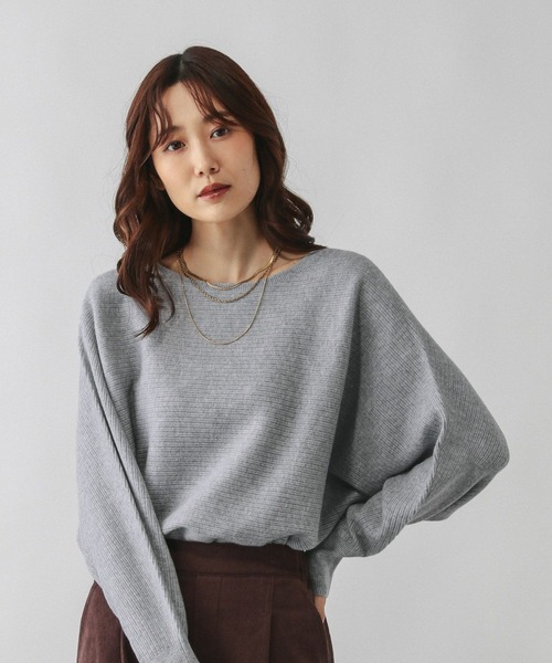 「GLOBAL WORK」 長袖ニット LARGE グレイッシュベージュ レディース_画像4