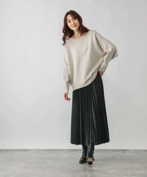 「GLOBAL WORK」 長袖ニット LARGE グレイッシュベージュ レディース_画像5