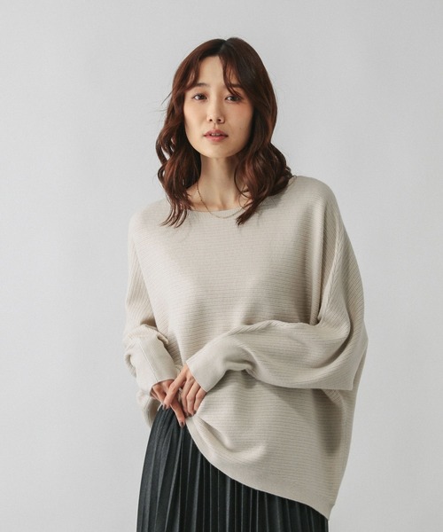 「GLOBAL WORK」 長袖ニット LARGE グレイッシュベージュ レディース_画像7