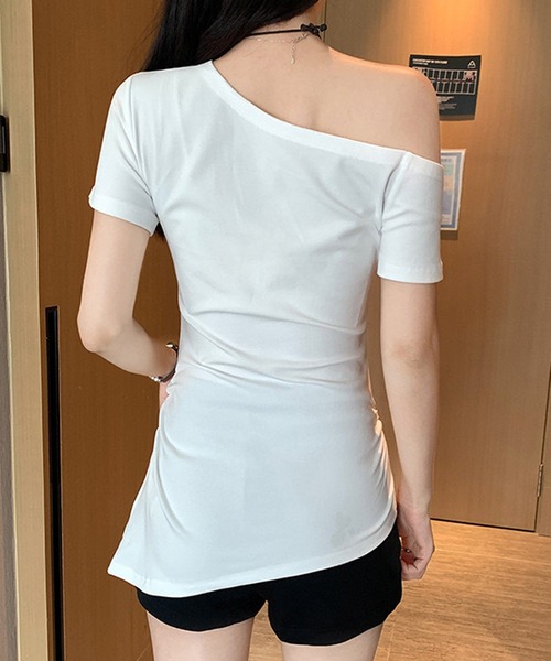 NANEA（ナネア） tシャツ 半袖 ロゴプリントワンショルダー