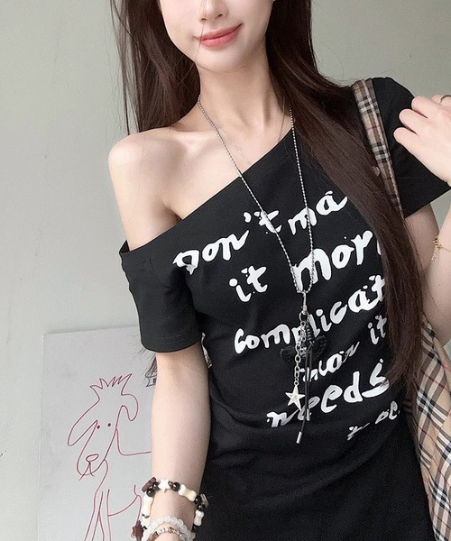 なー様専門 NANEA（ナネア） tシャツ 半袖 ロゴプリントワンショルダー