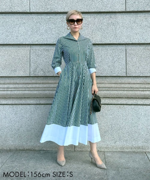 「JENNE」 シャツワンピース SMALL レッド レディースの画像