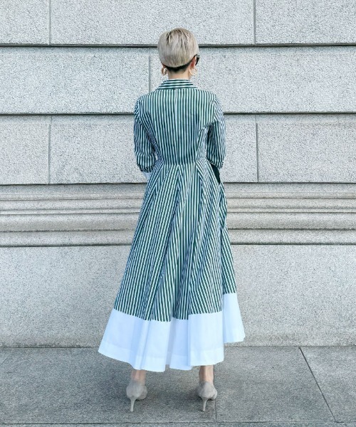 「JENNE」 シャツワンピース SMALL レッド レディースの画像