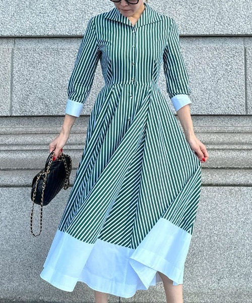「JENNE」 シャツワンピース SMALL レッド レディースの画像
