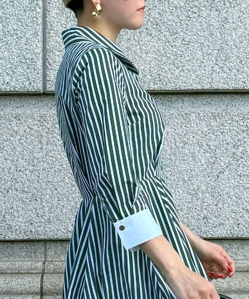 「JENNE」 シャツワンピース SMALL レッド レディースの画像