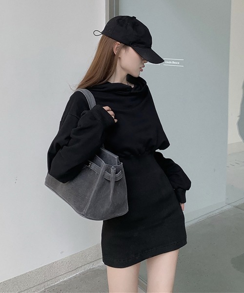 「Miniministore」 長袖ワンピース X-LARGE ブラック レディース_画像3