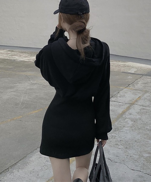 「Miniministore」 長袖ワンピース X-LARGE ブラック レディース_画像8