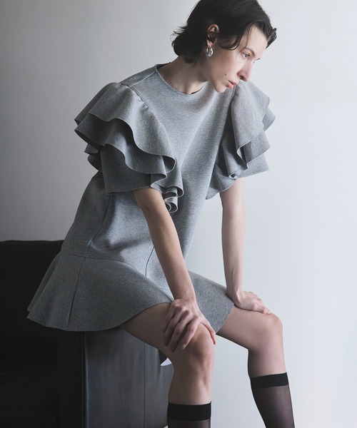 ワンピース 半袖 Frill Mini Dress/フリルミニドレス