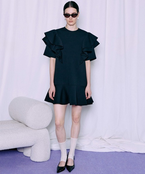 ワンピース 半袖 Frill Mini Dress/フリルミニドレス